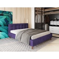 Кровать Настоящая мебель Texas 160x200 (вельвет, с ПМ, фиолетовый)