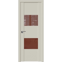 Межкомнатная дверь ProfilDoors 21U R 80x200 (магнолия сатинат, стекло коричневый лак)