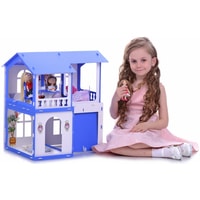 Кукольный домик Krasatoys Дом Алиса с мебелью 000281 (белый/синий)
