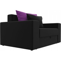 Кресло-кровать Mebelico Мэдисон 14 28891 (микровельвет, черный/фиолетовый/черный)