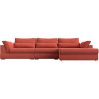 Угловой диван Mebelico Пекин Long 115435 (правый, микровельвет, оранжевый)