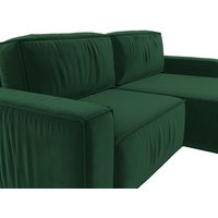 Угловой диван Лига диванов Прага классик правый (велюр, зеленый)
