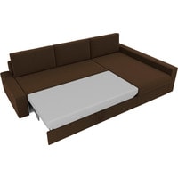 Угловой диван Лига диванов Версаль 29472 (правый, микровельвет, коричневый)