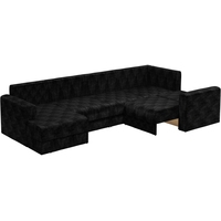П-образный диван Mebelico Мэдисон 59249 (вельвет, черный)