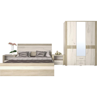 Комплект мебели для спальни Интерлиния Коламбия-4 (дуб сонома/дуб белый)