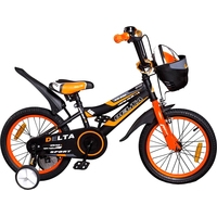 Детский велосипед Delta Sport 16 (черный/оранжевый, 2019)