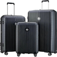 Комплект чемоданов Verage Rome 55/67/77 см (черный янтарь)