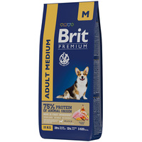 Сухой корм для собак Brit Premium Dog Adult Medium курица 15 кг