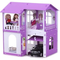Кукольный домик Krasatoys Дом Алиса с мебелью 000282 (белый/сиреневый)