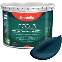 Краска Finntella Eco 3 Wash and Clean Valtameri F-08-1-3-LG95 2.7 л (темн-бирюз)
