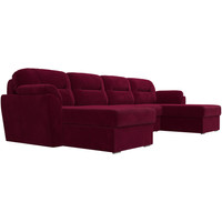 П-образный диван Лига диванов Бостон 109500 (микровельвет, бордовый)
