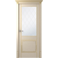 Межкомнатная дверь Belwooddoors Селби 200x90 см (эмаль, слоновая кость/золото/мателюкс 39)