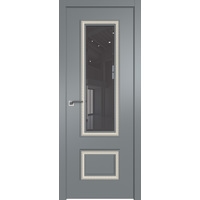 Межкомнатная дверь ProfilDoors 69SMK (кварц матовый, стекло серое, белая патина)