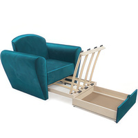 Кресло-кровать Мебель-АРС Квартет (бархат, сине-зеленый Star Velvet 43 Black Green)