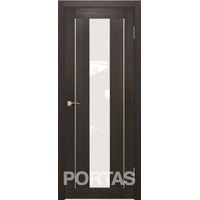 Межкомнатная дверь Portas S25 60x200 (орех шоколад, стекло lacobel белый лак)