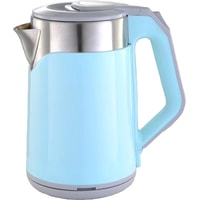 Электрический чайник HomeStar HS-1019 (стальной/голубой)