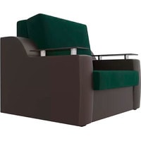 Кресло-кровать Mebelico Сенатор 105468 60 см (зеленый/коричневый)