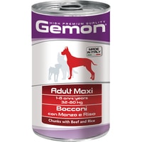 Консервированный корм для собак Gemon Adult Maxi Chunks Beef and Rice 1.25 кг