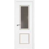 Межкомнатная дверь ProfilDoors 63SMK (белый матовый, кожа toscana светлая, белая патина)