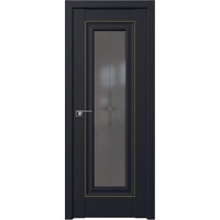 Межкомнатная дверь ProfilDoors 24U L 90x200 (черный матовый/узор графит/золото)