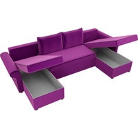 П-образный диван Лига диванов Милфорд 31572 (микровельвет, фиолетовый)