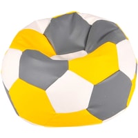 Кресло-мешок Мама рада! Мяч экокожа (желтый/белый/серый, XL, smart balls)