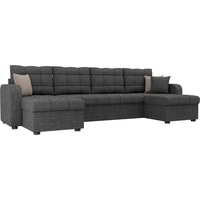 П-образный диван Лига диванов Ливерпуль 31473 (рогожка, серый)