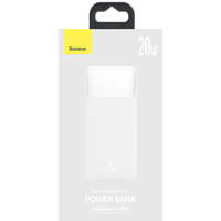 Внешний аккумулятор Baseus Bipow Fast Charge Power Bank 20W 20000mAh (белый)
