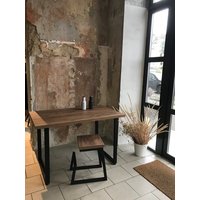Кухонный стол Millwood Лофт Ницца Light 120 (36 мм, табачный крафт/черный)
