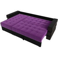 Угловой диван Лига диванов Венеция левый 27955L (микровельвет фиолетовый/черный)