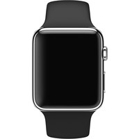 Умные часы Apple Watch 42mm Stainless Steel with Black Sport Band (MJ3U2)