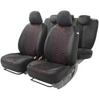 Комплект чехлов для сидений Autoprofi Alcantara ALC-1505 (черный/красный)