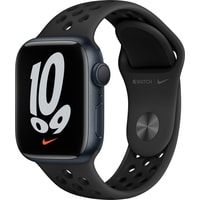 Умные часы Apple Watch Nike Series 7 41 мм (темная ночь/черный спортивный)