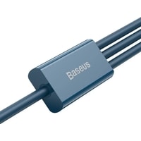 Кабель Baseus CAMLTYS-03 USB-A - Lightning/microUSB/USB Type-C (1.5 м, синий)