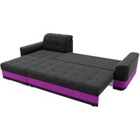 Угловой диван Mebelico Честер 61121 (левый, вельвет, черный/фиолетовый)