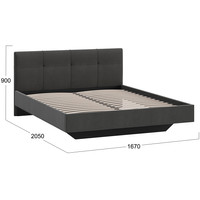 Кровать Трия Элис тип 1 с мягкой обивкой 160x200 (велюр графит)