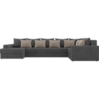 П-образный диван Mebelico Мэдисон-П 106891 (правый, серый/серый/бежевый)