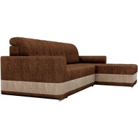 Угловой диван Mebelico Честер 61107 (правый, велюр, коричневый/бежевый)