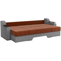 П-образный диван Craftmebel Сенатор (п-образный, боннель, рогожка, коричневый/серый)