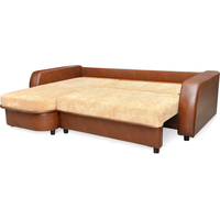 Угловой диван Домовой Визит-7.1 (угловой, бежевый/коричневый)
