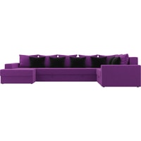 П-образный диван Mebelico Мэдисон-П 106863 (правый, фиолетовый/черный)