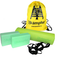 Набор для йоги Kampfer Combo (зеленый/желтый)