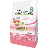 Сухой корм для кошек Unica Natura Unico Indoor с лососем, рисом и яблоком 350 г