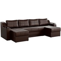 П-образный диван Craftmebel Сенатор (п-образный, н.п.б., экокожа, коричневый)