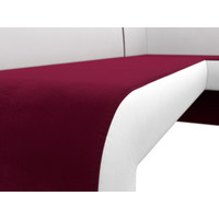 Угловой диван Лига диванов Кармен правый 109516 (микровельвет бордовый/экокожа белый)