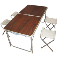 Стол со стульями Zez JY-12060-1 (коричневый)