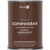Грунт-эмаль Elcon по ржавчине 3 в 1 0.8 кг (коричневый)
