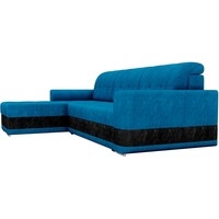 Угловой диван Mebelico Честер 61106 (левый, велюр, голубой/черный)