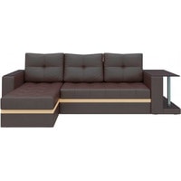 Угловой диван Craftmebel Атланта М угловой (боннель, левый, коричневая экокожа)