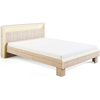 Кровать МСТ. Мебель Оливия 160x200 с подсветкой (дуб сонома/слоновая кость)
